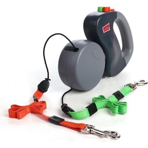 Double Automatic Traction Small Dog tag Leash 3M Withstand 22.7kg Pitbull Puppy Chain Pet Accessories Cats Products For Pets