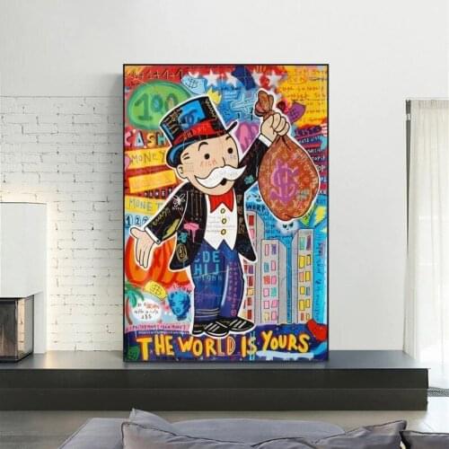 Alec Monopoly Graffiti Art Money Paintings on The Wall Posters and Prints Canvas Paintings