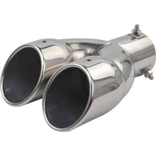 Muffler exhaust Dual Exhaust Tip Tailpipe 2.5 Inch Inlet 3" outlet 8.1" Length Polished Stainless 1.2mm Thickness (Double Wall S