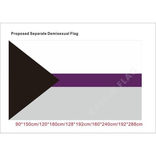 KAFNIK,90*150cm/128*192cm/192*288cm (2*3ft/3*5ft)Proposed separate Demisexual Flag for Event/party/home Decorative Flags