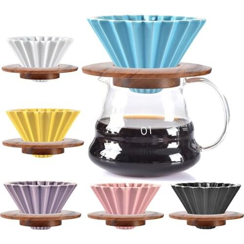 Ceramic Style Coffee Cup Espresso Coffee Filter Cup V60 Funnel Drip Hand Cup Filters Coffee Accessories For Barista