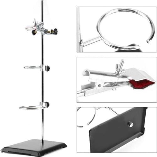 Laboratory Stand Support Platform Flask Clamp Support Lab Stand Instrument Bracket High Quality black + sliver