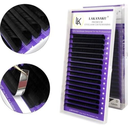 LAKANAKU Eyelash Extension 16Rows 8~18MM Mix Premium Mink Faux Lash For Professionals Soft Natural Eyelash Extension