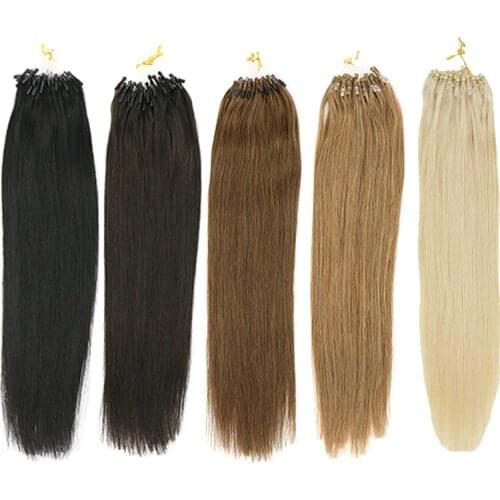 Toysww Micro Ring Hair Extensions 1g/Stand Machine Remy Hair Micro Link Hair Extensions Human Hair 14"-24"