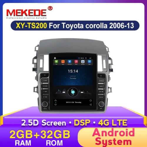 MEKEDE 9.7 Inch Tesla Screen Car Multimedia Player For Toyota Corolla 2006-2013 Radio Navigation Stereo No 2din 2 Din DVD 4G DSP