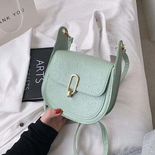 Fashion Simple Crossbody Bags Solid Color Handbags For Women Pu Leather Female Shoulder Bags Small Saddle Bag Casual Purse