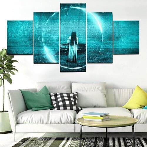 5 Piece Wall Art Canvas Painting Horror Movie Characters Poster Modular Wallpaper Print Home Modern Living Room Decoration