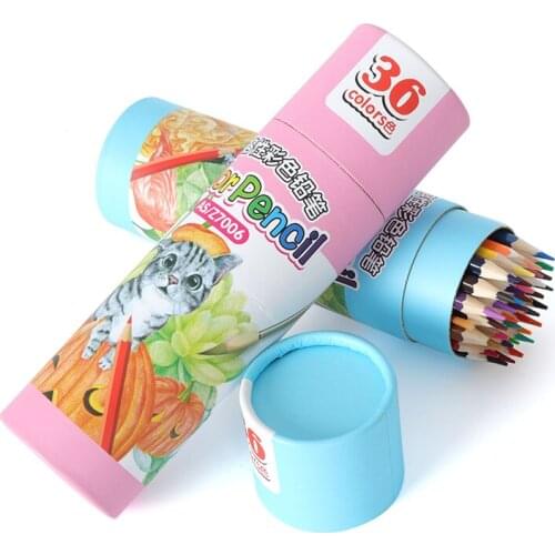 36 Colors Safe Non-toxic Lead Water Soluble Colored Pencil Watercolor Pencil Set with Pen curtain For Write Drawing Art Supplies