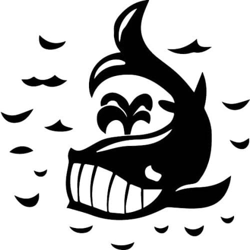 Dew Whale Exquisite Decals High Quality Car Window Decoration Personality Pvc Waterproof Decals Black/white, 17cm*17cm