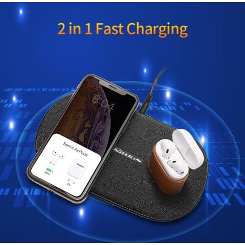 NILLKIN Dual Wireless Charger Fast Charging Pad 2 in 1 for iPhone 11/11 Pro/11 Pro Max/X/XS For Samsung S20/11/10/9/8 For xiaomi