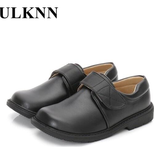 ULKNN Boy Students Shoes Children Flat Shoes White Pupil Leather Shoes Size 26-41 Soft Shoe Rubber Leather Shoes for Kids