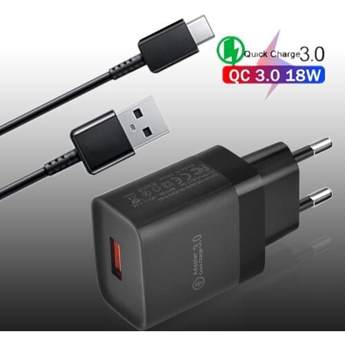 Original Quick Charge 18W USB Charger QC 3.0 Fast Wall Charger Mobile Phone Charger Type C Mciro USB Cable For Xiaomi Samsung LG