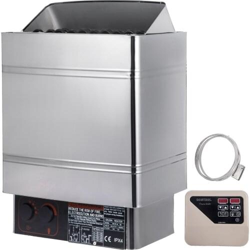VEVOR 9KW Sauna Heater Wet Dry with External Controller for 9-13m³ Sauna Room Stainless Steel 380-415V Spa Sauna Steam Generator