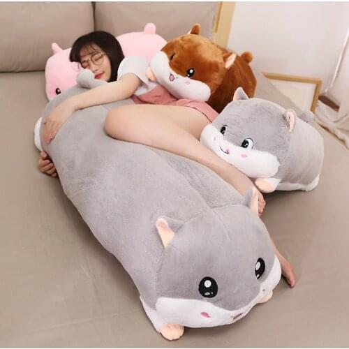 Plush Hamster Toys Stuffed Pillow Cute Animals Plush Toys Soft Pillow Kawaii Mouse Dolls Big Cushion for Girls Kids Present