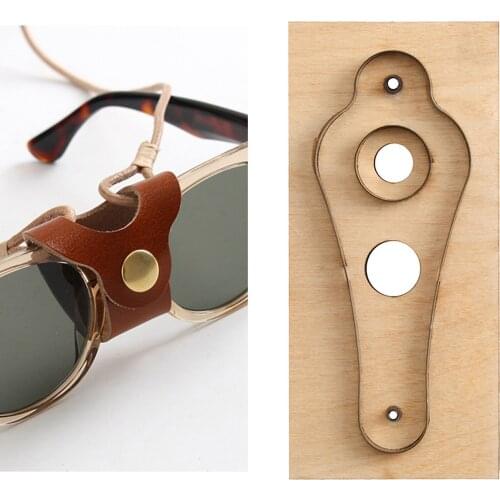 Leather Cutting Dies, Leather Die Cut Mold, Wooden Stencil for Making Leather Eyewear, Sunglasses, Glasses Lanyard Holder Craft