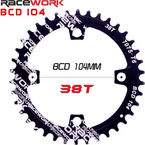 Racework mountain bike 104BCD 32T 34T 36T 38T crank tooth plate parts Bicycle crank circle crank single plate