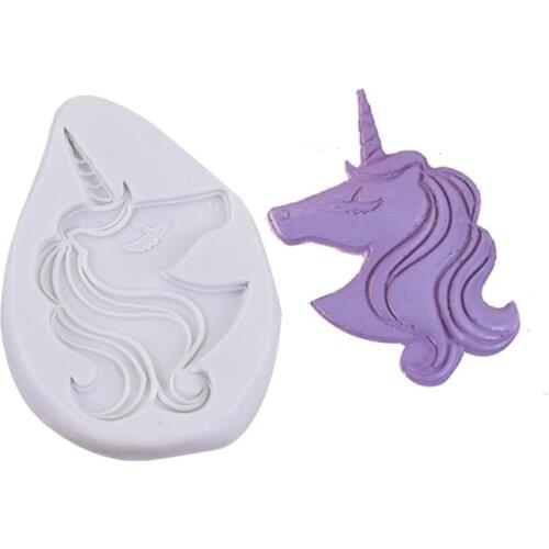 Unicorn horse silicone mold fondant chocolate cake decoration baking tools aromatherapy gypsum mold soap mold