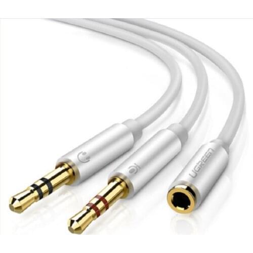 Ugreen Headphone for Computer 3.5mm Female to 2 Male Mic Audio Y Splitter Cable Headset PC Adapter