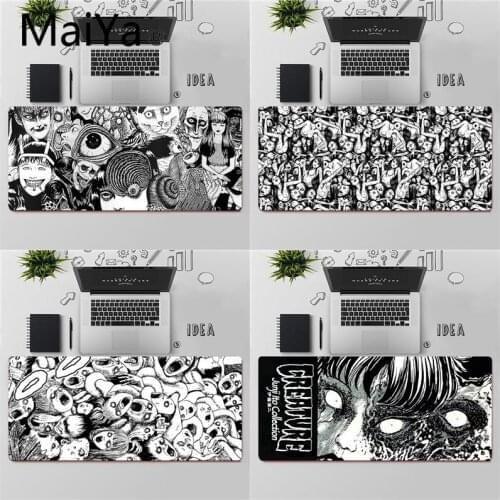 Maiya Top Quality Junji Ito Tees Horror Customized laptop Gaming mouse pad Free Shipping Large Mouse Pad Keyboards Mat