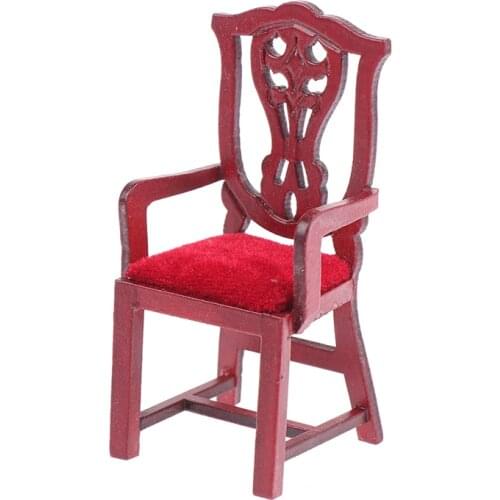 1/12 Wooden Dollhouse Armchairs Dining Lounge Chairs Dolls House Accessories Decor Toys