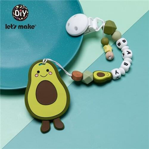 Lets Make 1pc Pacifier Chain Baby Teeting Chains Crochet Rabbit Beads Wooden Clips Wood Beads Teether Tiny Rod Kids Dummy Clips