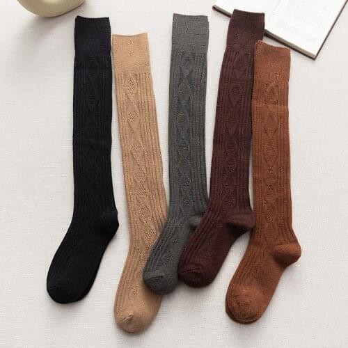 2020 Thick Warm Socks Winter Women Long Stocking Warm Thigh High Socks Ladies Girls wool Over Knee Socks Winter Thermal Soft