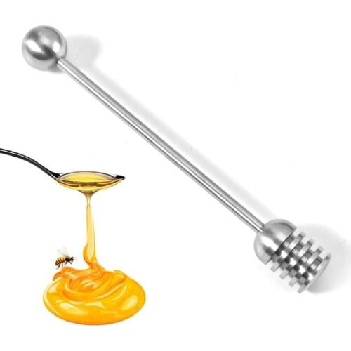 304 Stainless Steel Honey Dipper Stick Server Coffee Stirring Rod for Syrup Pot R7RC