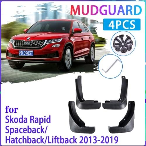 4 PCS Car Mud Flaps for Skoda Rapid Spaceback Hatchback 2013~2019 Mudguard Splash Guards Fender Mudflaps Auto Accessories