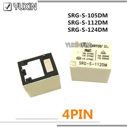 5PCS/LOT 100%Original&New Relay SRG-S-105DM 5VDC SRG-S-112DM 12VDC SRG-S-124DM 24VDC SRG S 112DM 12V 4PINS 17A