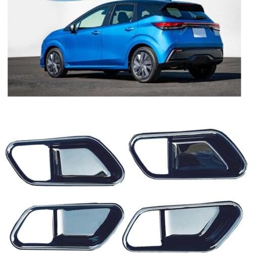 ABS Car Inner Door Bowl Protector Frame Cover Trim For Nissan Note 2021 2022 Car decoration accessories 4pcs/set black