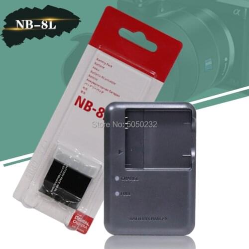 1pcs 3.6V 740mAh NB-8L Digital Camera Battery for Canon Powershot A2200 A3000 A3100 A3200 + Digital Camera CB-2LAE charger