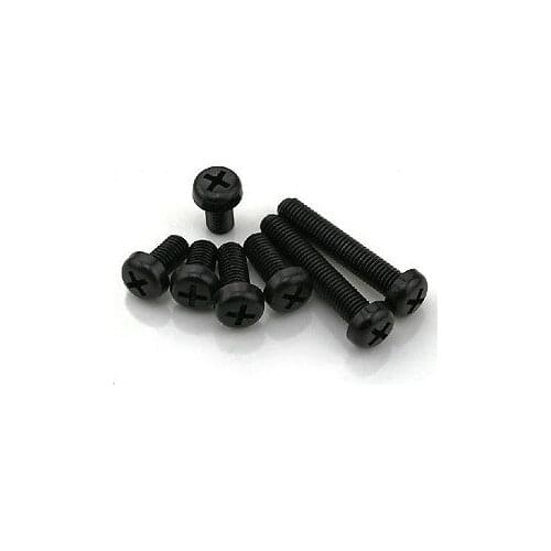 Free Shipping 100pcs M2 x 6mm Nylon screws round Phillips pan head screws Black