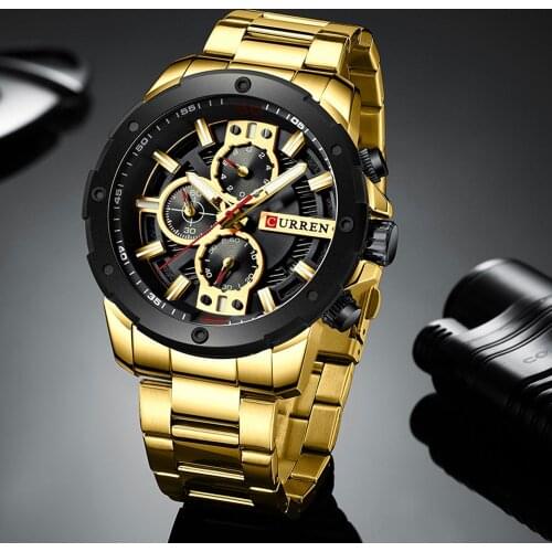 Curren Watches Men Luxury Brand Stainless Steel Brand Quartz Watch Fashion Casual Clock Business Wristwatch Male Clock Relojes