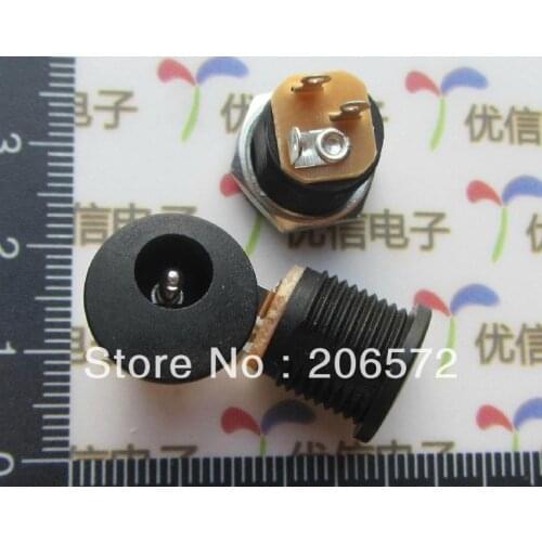 DC-022 5.5-2.1 Round hole screw nut DC power socket connectors