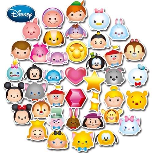 Disney 40pcs cartoon avatar sticker children cute reward sticker mini mobile phone computer water cup waterproof sticker set
