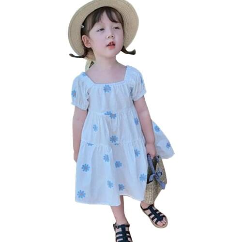 Toddler Princess Floral Dress New Summer Baby Girl Princess Flower Print Short Sleeve Dress Newborn Infant Kids Casual Wear