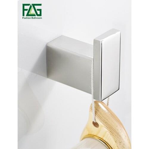 FLG Mirror Polished Wall Clothes Rack Cloth Hook Stainless Steel Towel Holder Hook Robe Hook For Bathroom Accessory G120-10mm