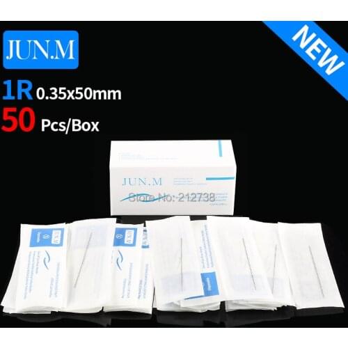 50pcs Traditional Needle R1 Disposable Sterilized Professional Tattoo Needles 1RL For Tattoo Eyebrow Machine PMU needles Round 1