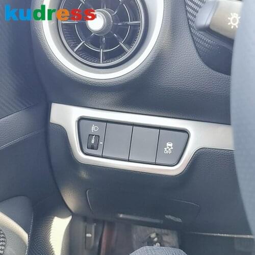 For Kia Cerato Forte K3 2019 2020 2021 Stainless Steel Headlight Switch Button Frame Cover Trim Car Interior Accessories LHD