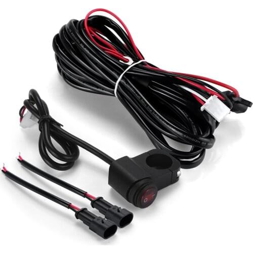 Motorcycle Cable Set With Relay Fuse 1.6M 2.2M Wire Harness Aluminum Switch 12V Universal For Motorcycle Soptlight Fog Light