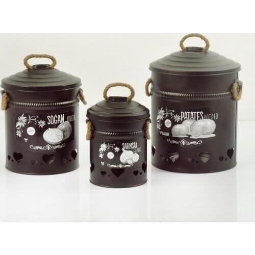 3 size POTATO, ONION GARLIC storage box arrangement container enclosure