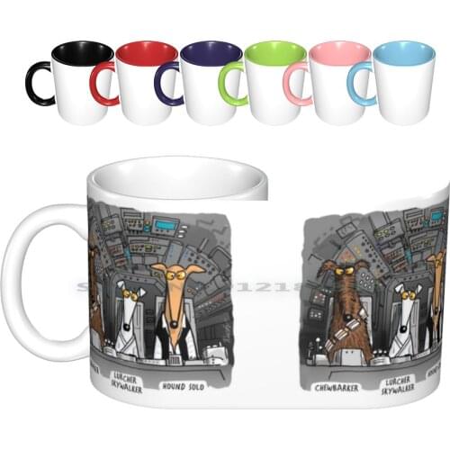 Hound Solo Mug Ceramic Mugs Coffee Cups Milk Tea Mug Greyhound Lurcher Whippet Dogs Cartoon Rich Skipworth Richskipworth Rich