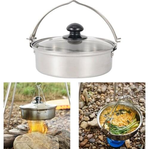 Camping Cookware Korean Ramen Noodle Pot - Stainless Steel Stock Pot Outdoor Hiking Backpacking Instant Ramen Noodle Pot