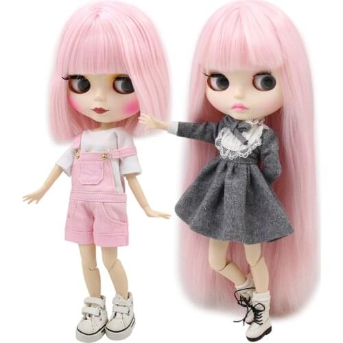 ICY DBS Blyth Doll short pink hair matte face joint body white skin long hair 1/6 bjd anime toy