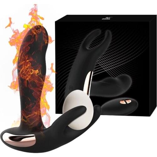 Remote Control Heating Prostate Massager 7 Modes Rechargeable Anal Vibrators Sex Toys G-spot Male Anal Butt Plugs for Gay GS0407