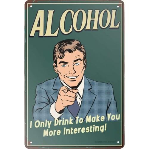 Alcohol Beer Tin Sign Metal Posters Iron Painting Vintage for Home Decor for Bar Pub Club Man Cave