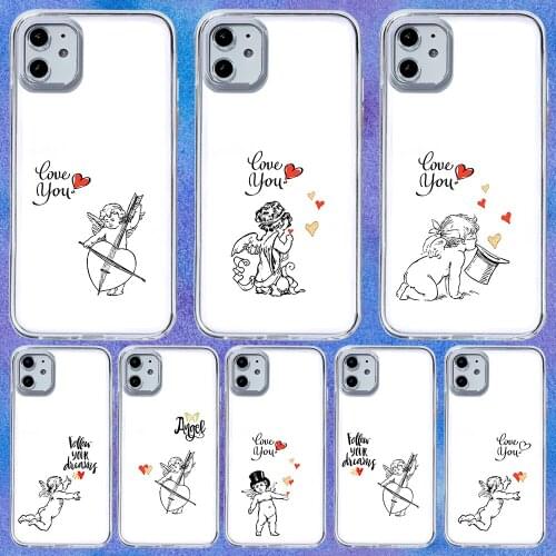 Cupid Love Cute Phone Cases For iPhone 12 6 Mini Pro XS Max X XR 11 8 Plus Luxur Soft TPU Airbag Cover 12Pro 11Pro 12Mini