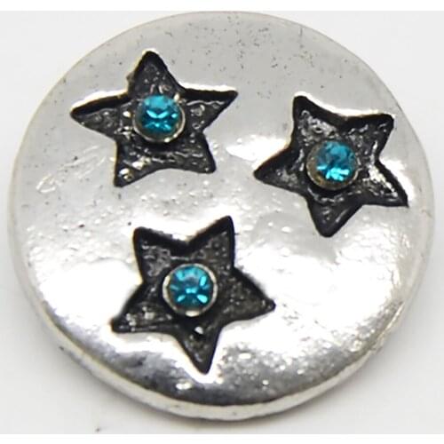 Fashion Star Pattern Rhinestone Style Snap Button For Bracelet Necklace