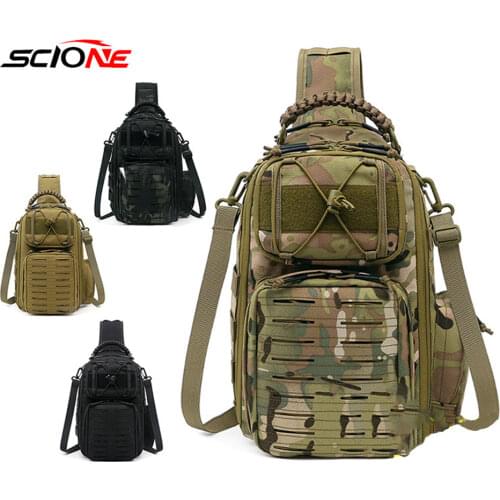 Fly Fishing Chest Waist Pack Bag Lightweight Comfortable Adjustable Waterproof Bag for Fishermen 2 Layers Fish Accessory X220G