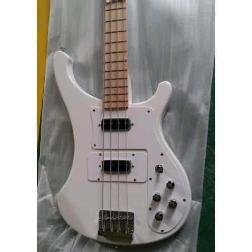 Free shipping new 4 string white color chrome hardware two pcs pickup electric bass F-3003
